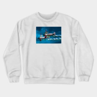 Daredevil Wingwalkers Do Headstands Above Biplanes Crewneck Sweatshirt